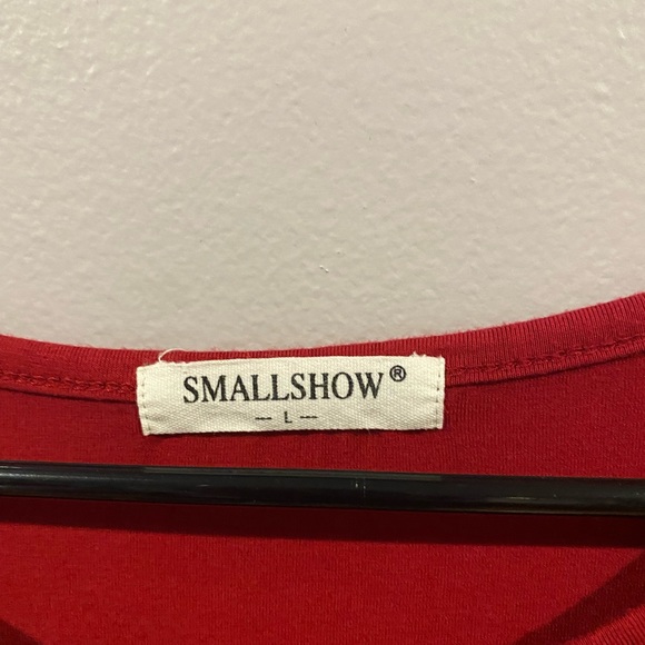 LARGE WINE Smallshow Women's Short Sleeve Maternity Dress Ruched - Picture 3 of 4